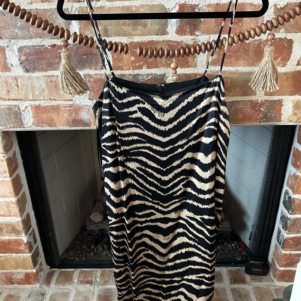 Gianni Bini Black and Cream Zebra Print Mini Dress